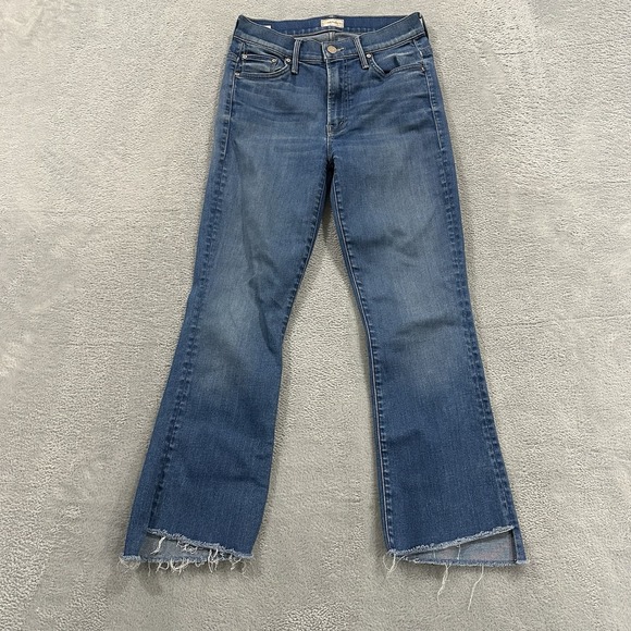 MOTHER Jeans Women 25 Blue Insider Crop Step Fray Trendy - Picture 1 of 9